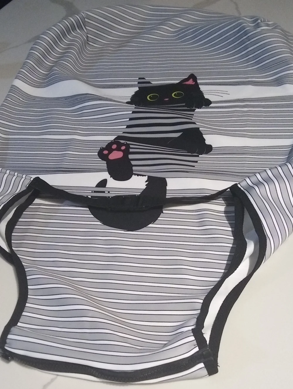 Luggage Cover for Suitcase Tsa Approved Protector Grey Cute Cat Striped Sz 24-27